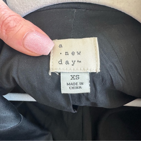 A New Day Satin Black Oversized Jacket Double Breasted Blazer XS - Picture 4 of 7